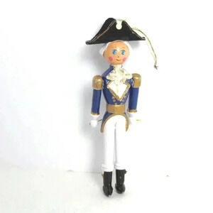 Vtg 1960s Story Time Nursery Rhymes Christmas Tree Ornament Holiday Pilgrim